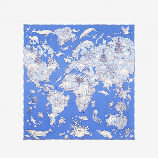 Inoui Editions šilko skara ATLAS BLUE